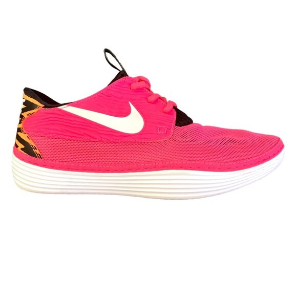 Nike Solarsoft Moccasin Running Shoes US 9 EUR 42.5 Pink Flash Mesh 555301-618 - Picture 1 of 10